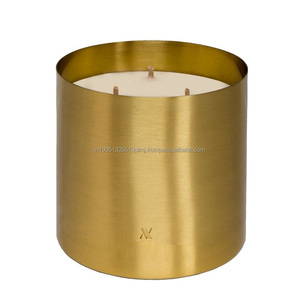 Vaso de vela perfumado vacío de latón personalizado de alta calidad de lujo o portavelas disponibles tarros de vela redondos para decoración de Navidad - Product Image 6