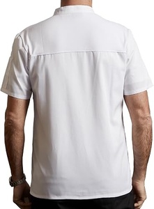 Unisex <b>Short</b> <b>Sleeve</b> Chef <b>Jacket</b> Polyester/Cotton Blend Woven Fabric Button Closure Restaurant & Bar Uniform - Product Image 3