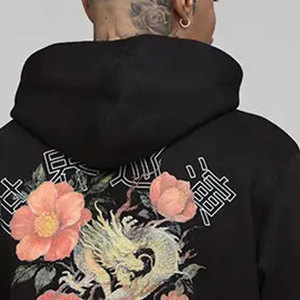 Sudadera con Capucha Oversize Better Days con Estampado de Estrellas para Hombre, Estilo Urbano, Negra, 100% Algodón, Felpa Francesa, 360g, Sudadera Tipo Pullover - Product Image 5