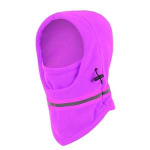 Pasamontañas Morado Unisex, Cubre Rostro Completo, para Exteriores, Adulto, Ajustable, con Franja Reflectante, de Poliéster Elástico - Product Image 3