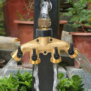 Pompe de jardin en laiton avec valve à quatre voies, buse de distribution, <span class=keywords><strong>tuyau</strong></span> d'arrosage anti-fuite pour légumes, jardins publics et jardinage - Product Image 5