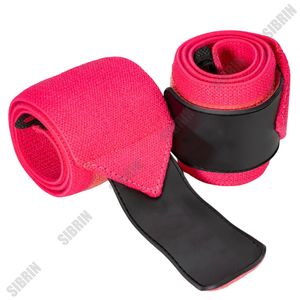 Sibrin Custom Logo Print Womens <b>Pink</b> Wrist <b>Wraps</b> Heavy Duty braces Support for Powerlifting Weightlifting Wrist Support 18 Inch - Product Image 5
