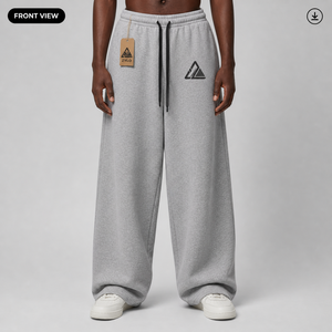 Pantalon décontracté ample à jambe droite en toile 100 % coton respirant et écologique, avec logo personnalisé et impression numérique de haute qualité - Product Image 1