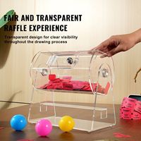 Tambour de tombola professionnel en acrylique avec 2 clés, capacité de 2500 tickets, cage de tirage transparente pour loterie, fournitures de fête
