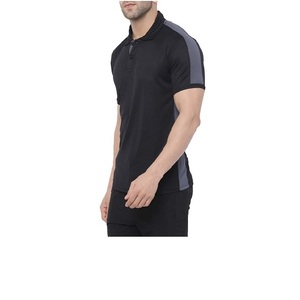 T-shirt Homme Personnalisé en Polyester Tricoté avec Panneaux aux Épaules, Coupe Ajustée, Grammage Lourd 180g, Couleur Unie, Impression Sérigraphique, Style Décontracté - Product Image 2