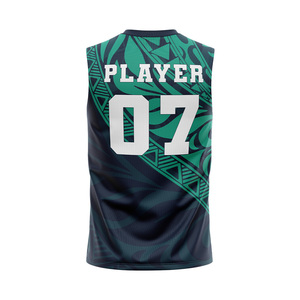 Maillots d'entraînement de football américain 7v7 personnalisés sans manches, respirants, avec logo d'équipe sur le devant, 100 % polyester, séchage rapide - Product Image 2