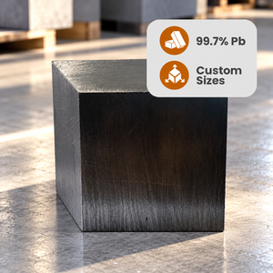 บล็อกตะกั่วสีเทาบริสุทธิ์ 99.97% ผิวผิวเรียบขนาด 4"x4"x2" น้ำหนัก 6.5 กก. ปรับแต่งขนาดได้ ใช้สำหรับป้องกันรังสีในห้องรักษาโรคมะเร็ง - Product Image 1