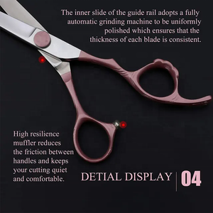 Tijeras de Barbero de Acero Inoxidable Quirúrgico Tegra de Nuevo Diseño, para Diestros, con Mango de Goma, Uso Profesional en Salón, con Certificación CE - Product Image 6