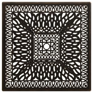 Tavolo da Esterno in Alluminio Pressofuso Color Bronzo Medio con Intarsi Decorativi per Giardino - Product Image 3