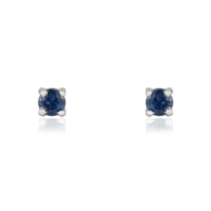 Dainty 925 Sterling <b>Silver</b> Round Cut Natural Blue Sapphire September Birthstone Daily Wear Tiny <b>Stud</b> <b>Earrings</b> - Product Image 1