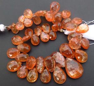 Perles de pierre de soleil naturelle de qualité supérieure, forme poire, 4 mm-10 mm, pierres précieuses facettées, pierres précieuses en vrac, prix de gros disponible. - Product Image 2