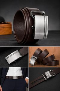 Ceinture automatique en cuir de vachette 2026, de luxe, avec boucle à ardillon et imprimé lettres, logo gravé sur mesure, pour tenue habillée ou décontractée - Product Image 2