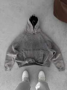 Nueva Sudadera con Capucha Oversize de Moda, Unisex, Estilo Vintage, con Bordado Desgastado, Lavado Ácido, Sudadera Personalizada para Hombre - Product Image 5