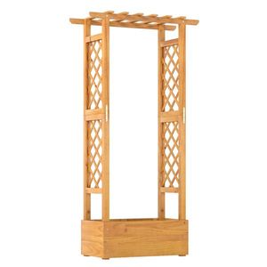 Fioriera rialzata in legno da 60 pollici, capacità di carico 44 libbre, con 2 tralicci laterali per patio, giardino, recinzioni e cancelli a traliccio - Product Image 4