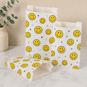 EcoRev ECO65 Greaseproof <b>Paper</b> Bags with <b>Leaf</b> Pattern Heat Seal Biodegradable Food Grade Flat Gift Craft Bags - Product Image 1