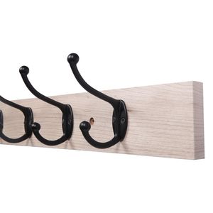 Appendiabiti da Parete Moderno Rustico in Legno Massello con 5 Ganci per Casa e Bagno - Product Image 6