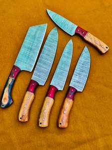 Juego de Cuchillos Artesanales de Acero de Damasco con Mango de Madera, Juego de Cocina, Juego para Exteriores, Juego Personalizado - Product Image 3