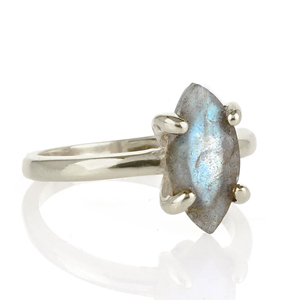 100% Natural <b>Labradorite</b> Pear Faceted Cut Gemstone 925 Sterling Silver Fine <b>Ring</b> Handmade Design Jewelry Wholesaler Manufacturer - Product Image 1