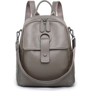 Mochila de cuero de cabra auténtico para mujer, mochila de gran capacidad con diseño contemporáneo, perfecta para el trabajo, viajes y organización diaria - Product Image 6
