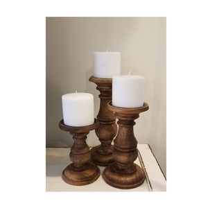 Support de bougie en bois naturel fait main, style rustique, décoration d'intérieur, centre de table pour salon, salle à manger, chambre à coucher - Product Image 1