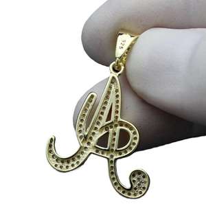 Colgante de Diamante Moissanita de Primera Calidad con Inicial A, Plata 925, Joyería con Letra Incrustada de Diamantes - Product Image 4