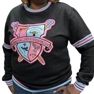 Sudadera Negra Personalizada Sigma Gamma Rho para Mujer, Sudadera con Cuello Redondo para Hermandad Griega, Forro Polar Cálido, Ropa Casual de Calle, Logotipo Personalizado - Product Image 1