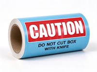 Vorsicht: Schneiden Sie die Box nicht mit einem Messer ab! Warnetikettenrolle, selbstklebende rechteckige Versandetiketten aus Papier, Direktlieferung ab Werk
