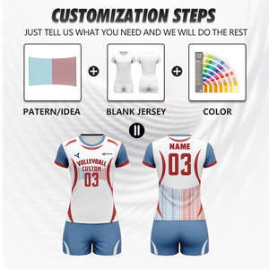 Men Women <b>Volleyball</b> Uniform <b>Set</b> Front Printed Custom Team Sublimated Design Sweat Wicking Sports Team Wear - Product Image 4