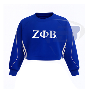 Zeta phi Beta zpb sorority เสื้อสเวตเชิ้ตสีขาวแบบครอปสำหรับเสื้อสเวตเตอร์สีขาวปักลาย - Product Image 2