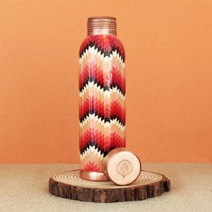 Red Black 100% Pure Copper <b>Water</b> <b>Bottle</b> with Enamel Finish <b>BPA</b> <b>Free</b> Leakproof Reusable Durable Drinking <b>Bottle</b> for Home Office - Product Image 2