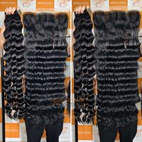 Extensions de Cheveux Ondulés Profonds en Gros de l'Usine Vietnamienne, Grand Stock, Lots de Tissages de Cheveux 100% Vierge Remy Qualité 12A