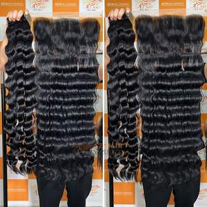 โรงงานขายส่งเวียดนาม มีสินค้าจำนวนมาก ต่อผมลอนลึกแบบหลวมๆ  100% ผมแท้ เกรดเรมี่  แบบเย็บสองชั้นด้วยเครื่องจักร - Product Image 6