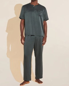 Ensemble de pyjama décontracté pour homme, doux et respirant, vêtements de nuit deux pièces, tenue de détente confortable pour la maison, idéal pour le quotidien - Product Image 4