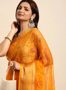 Sari en organza brodé KV Banarasi - Product Image 1