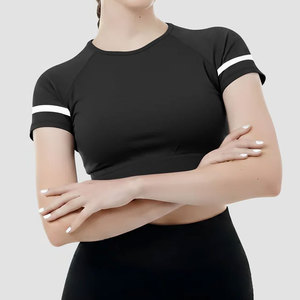 เสื้อครอปออกกำลังกายผ้าฝ้ายแท้ 100% ทรงเข้ารูป สำหรับฤดูร้อน แห้งเร็ว กระชับรูปร่าง ขายดี ราคาโรงงาน ขายส่ง สำหรับผู้หญิง - Product Image 5