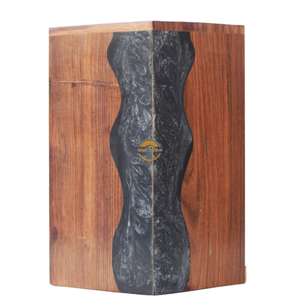 Handcrafted Ocean Wave Resin & Natural Wood Cremation Urn Blue Epoxy Ashes <b>Box</b> Artistic Funeral Memorial Keepsake by AYAANS - Product Image 6