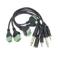 Cable adaptador USB mini macho a 5 pines hembra con terminales de tornillo, carga rápida de 3A, blindaje trenzado y revestimiento de PVC para cámara