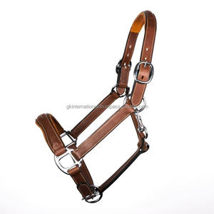 Licou en cuir véritable robuste de la meilleure qualité avec coutures durables et rembourrage en cuir de vache extra doux - Product Image 2