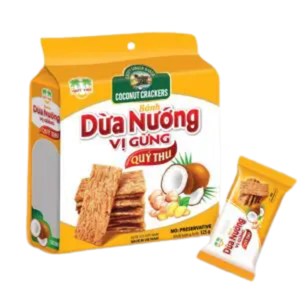 Galleta de Coco Horneada con Jengibre QUYTHU al por Mayor 125g, Snack Crujiente de Jengibre y Coco, Precio Competitivo, Exportación - Product Image 1