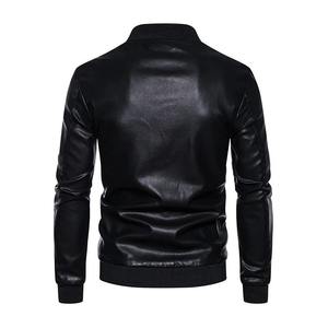 High Quality <b>Men's</b> Stand Collar Sheep Skin Leather Jacket Waterproof Front Logo Customized OEM Wholesale Winter Outdoor Clothing - Product Image 5