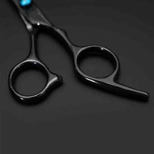 Professional Hair Thinning Scissors Custom Logo Stainless Steel Barber Texturizing Shears Salon <b>Blending</b> Scissors Blue Crystals - Product Image 4
