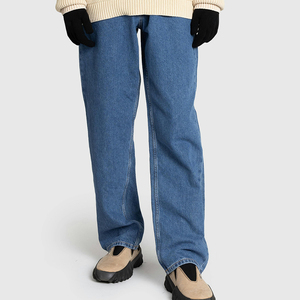 High Quality Eco-Friendly Breathable Quick Dry Heavyweight Nonwoven Straight Casual High <b>Waist</b> 100% Cotton Denim Men's Pants - Product Image 6