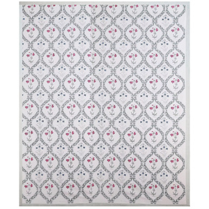 Ensemble de draps en coton imprimé à la main en Inde |   Couvre-lit indien floral de Jaipur avec housses de coussin, style bohème, pour lit Queen ou King, drap plat - Product Image 3