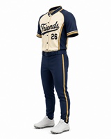 Ensemble de maillot et pantalon de baseball pour homme à manches courtes, imprimé avec le nom de l'équipe, respirant, écologique, léger, antibactérien