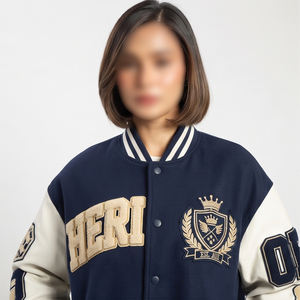 Women's Streetwear Varsity Jacket Oversized Chenille Embroidery Patches Varsity Coat Women Vintage Wool Varsity Jackets - Product Image 6