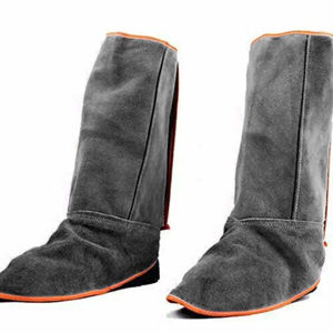 Protège-chaussures de soudeur en cuir de vachette fendu, résistants aux étincelles et à la chaleur, gaine de protection pour soudeurs - Product Image 1