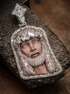 Iced Out Jesus Pendant <b>Silver</b> Hip Hop Necklace <b>Charm</b> Luxury Bling Cubic Zirconia Religious Jewelry Gift - Product Image 6