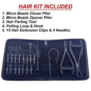 Black Hair <b>Extension</b> Tool Kit 7 Inch Multifunction Plier & Opener Plier Micro <b>Bead</b> Hair <b>Extension</b> Installation Removal Tool - Product Image 2