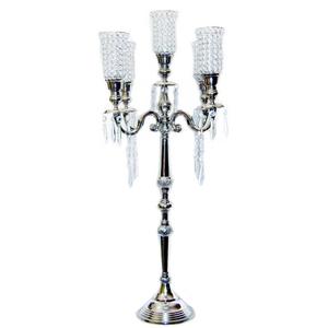 Candelabros de cristal blanco, superventas, Metal blanco recubierto de polvo, centro de mesa hecho a mano decorativo, candelabro fundido a mano - Product Image 6