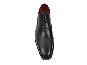 Zapatos Oxford de Vestir para Hombre, Negros, de Cuero Genuino, con Cordones, Punta en Pico, Color Sólido, para Oficina y Trabajo, Suela de Goma - Product Image 4